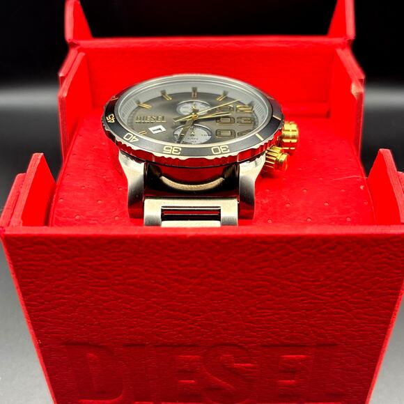 Diesel DZ4614 Double Down 2.0 Mens Chronograph Watch Unidirectional Bezel NIBWT - Picture 5 of 17